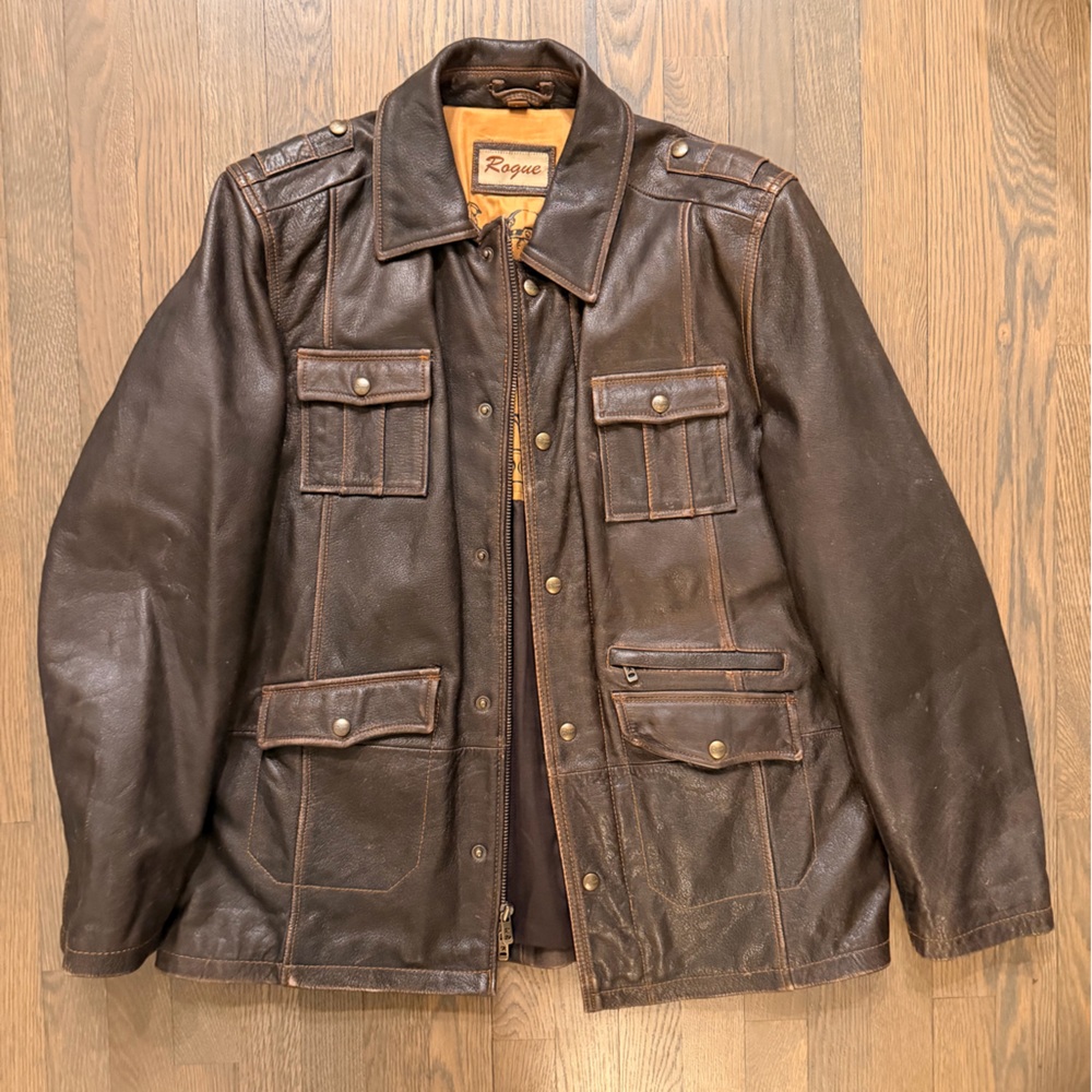 Rogue Dark Brown Genuine Leather Jacket